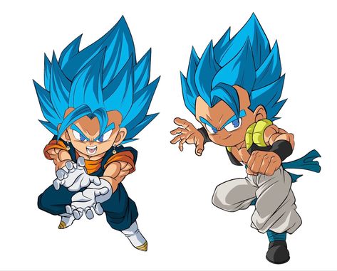 Vegito And Gogeta, Dragon Ball Chibi, Chibi Goku, Gogeta Blue, Vegito Gogeta, Chibi Dragon, Gogeta And Vegito, Dragon Ball Tattoo, Super Saiyan God