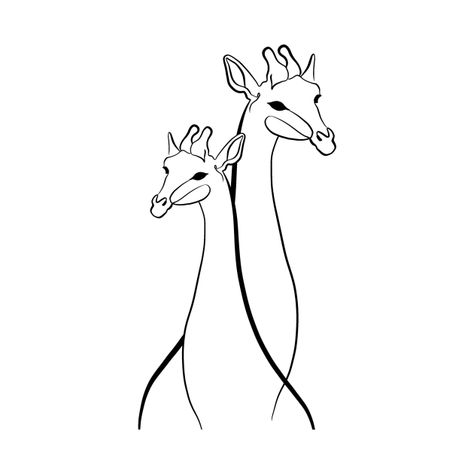 Mum And Daughter Giraffe Tattoo, Fineline Giraffe Tattoo, Giraffe Line Art, Giraffe Line Drawing, Giraffe Collage, Small Giraffe Tattoo, Tiny Tattoo Placement, Boys Tattoo, Giraffe Tattoo