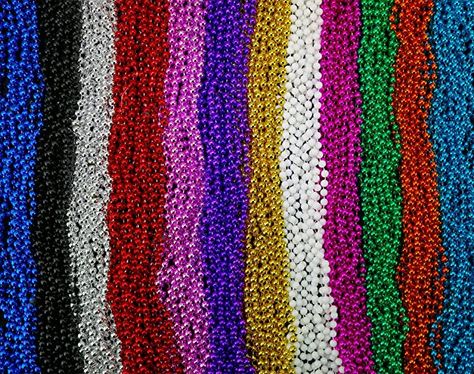 Amazon.com: Skeleteen Mardi Gras Beads Necklaces - Assorted Colors Gasparilla Beaded Costume Necklace for Party - 144 Necklaces: Toys & Games Conservative Dresses, Table Ornaments, Bubble Party, Dollar Tree Fall, Costume Necklace, Mardi Gras Costumes, New Orleans Mardi Gras, Mardi Gras Beads, Creative Arts And Crafts