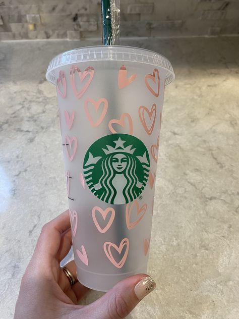 Excited to share this item from my #etsy shop: Heart Starbucks cup, full wrap, gift for coffee lover, gift for friend,Valentine’s Day gift, Starbucks Venti cold cup, color changing cup Personalized Starbucks Cup Ideas, Holiday Tumblers, Friend Valentine, Starbucks Water Bottle, Starbucks Cup Design, Starbucks Design, Bebidas Do Starbucks, Gift For Coffee Lover, Personalized Starbucks Cup