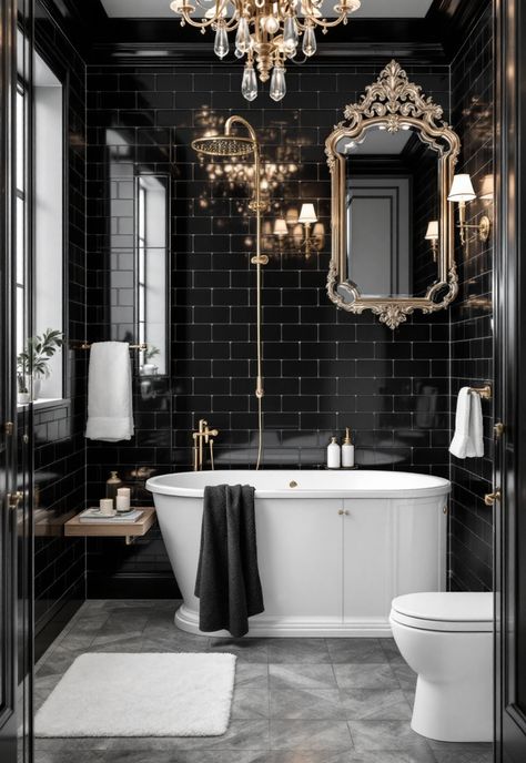 Tiny Apartment Bathroom Bathroom White Tiles Dark Walls, Small Bathroom Dark Walls, Tiny Apartment Bathroom, Apartment Bathrooms, Small Dark Bathroom, Small Narrow Bathroom, Apartment Bathroom Ideas, Organic Modern Bathroom, Light Walls