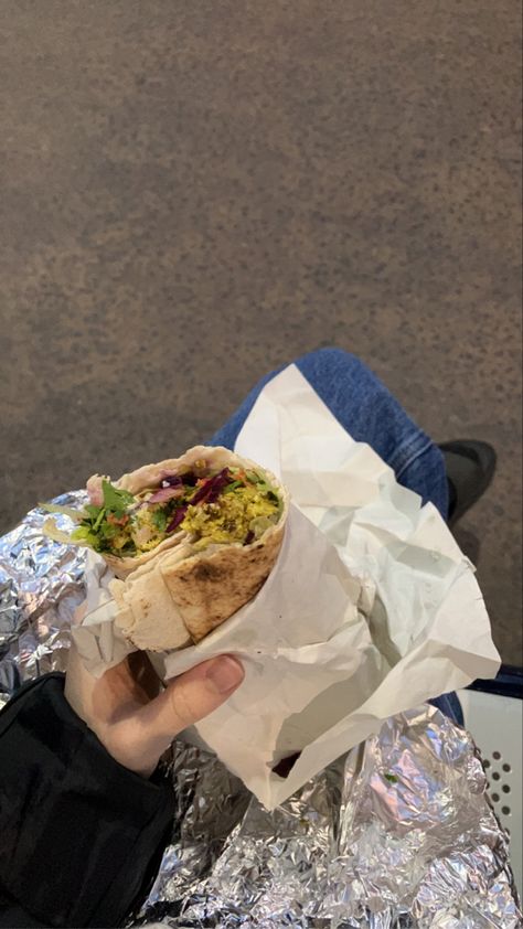 Falafel Wrap Aesthetic, Wrap Aesthetic, Sandwich Aesthetic, Person Eating, Falafel Sandwich, Falafel Wrap, Falafels, Chefs Kiss, Manifestation Board