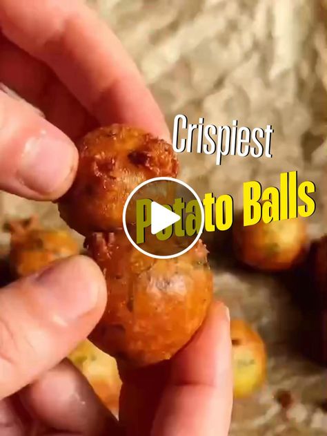 Lemon8 · The crispiest potato balls 🥔  · @nanapastries🎃 Potato Balls, Types Of Potatoes, Stuffed Potato Balls, Crispy Potatoes, Kids Growing Up, Veggie Dishes, Corn Starch, Potato Recipes, Brussel Sprouts