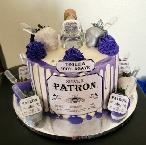 Patron Birthday Cake, Patron Cake, Alcohol Cakes, Liquor Cakes, 21st Birthday Cake For Guys, Crazy Birthday Cakes, Alcohol Birthday Cake, 21st Bday Cake, Liquor Cake