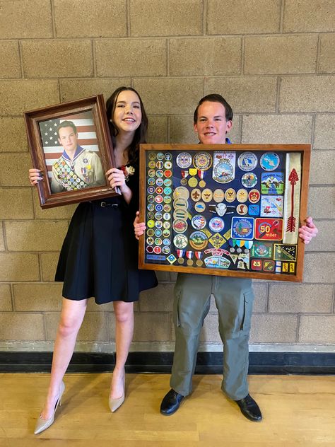 Eagle Scout Shadow Box Ideas, Eagle Scout Display Table, Eagle Scout Court Of Honor, Boy Scout Badges, Boy Scouts Eagle, Eagle Scout Ceremony, Court Of Honor, Scouts Bsa, Eagle Project