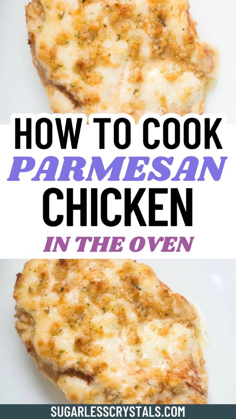 This oven baked parmesan crusted chicken is the perfect combination of crispy breadcrumbs and creamy parmesan. A quick and easy chicken parm recipe that will become a family favorite. Serve with oven baked chicken parmesan or a side of noodles for a complete meal. No frying, just golden perfection. A must-try healthy oven baked chicken parmesan recipe! Oven Baked Parmesan Crusted Chicken, Chicken Breast Italian Dressing, Easy Chicken Parm Recipe, Easy Chicken Parm, Chicken Parm Recipe, Oven Baked Chicken Parmesan Recipe, Baked Chicken Parmesan Recipe, Parmesan Crusted Chicken Breast, Baked Parmesan Crusted Chicken