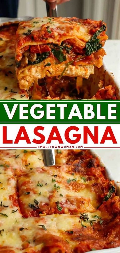 In search of easy pasta dishes for vegetarians? This classic vegetable lasagna is the BEST! With a medley of mushrooms, zucchini, bell peppers, and spinach, this meatless lasagna is sure to be a hit. Try this veggie recipe for dinner! Milanesa Recipe, Easy Vegetable Lasagna, Veggie Lasagna Recipe, Meatless Lasagna, Lasagna Recipe With Ricotta, Vegetable Lasagne, Easy Lasagna Recipe, Lasagne Recipes, Veggie Lasagna