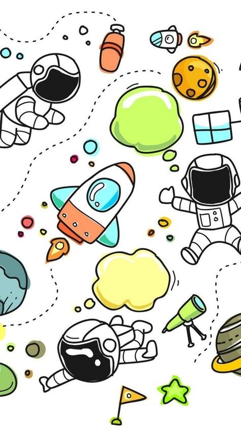 Space Doodles, Iphone Wallpaper Cat, Best Wallpaper Hd, Astronaut Wallpaper, Hd Wallpaper Android, Wallpaper Doodle, Pop Art Wallpaper, Space Party, The Desk