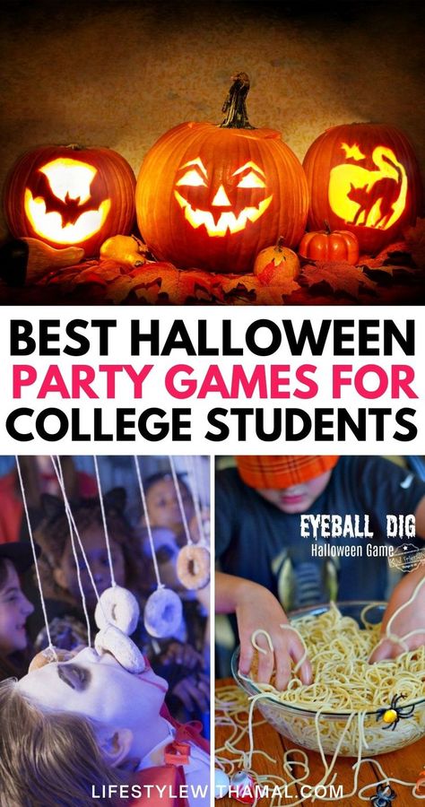 Looking for all time best halloween games to play at a college party? Here are 20 spooky and creepy halloween party games for college students to take it to the next level! Spooky Halloween Party Games, Games For College Students, Backyard Halloween Party, Teen Halloween Party, College Halloween Party, Halloween Party Planning, Fun Halloween Party Games, Halloween Party Activities, Dekorasi Halloween