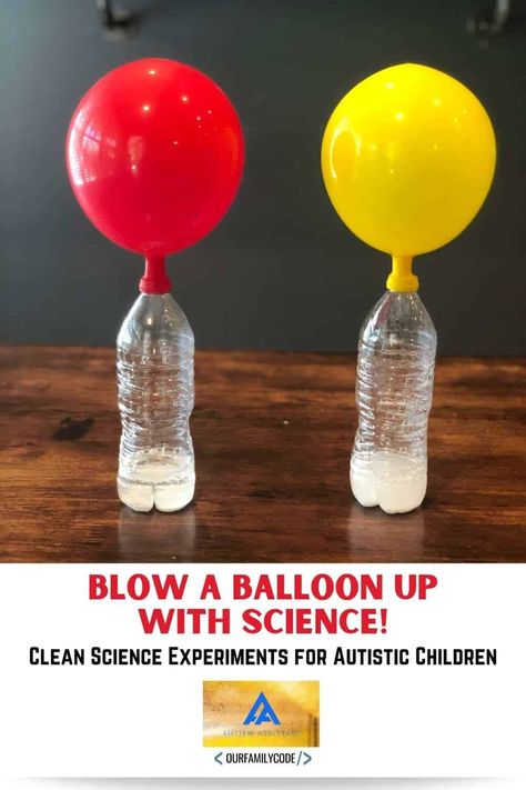 5 clean science experiments that are quiet and don’t require children to get their hands messy, since these can be typical triggers for autistic children. Experiments For Preschoolers, Science For Toddlers, Carbonated Soft Drinks, Science Experiments For Preschoolers, Easy Science Experiments, Sensory Bottles, Integrated Appliances, Easy Science, Science Experiment