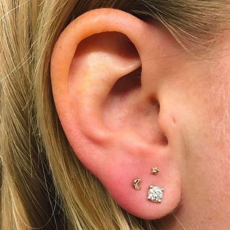 Ear Piercings: A Guide To Every Different Type Of Piercing Ear Stacking Ideas Minimalist, Kinds Of Ear Piercings, Every Ear Piercing, Ear Stacking Ideas, Different Types Of Piercings, Ear Stacking, Ear Lobe Piercings, Types Of Ear Piercings, Cool Ear Piercings