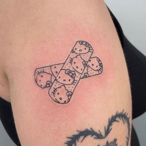 Silly Tattoos, Aesthetics Tattoo, Emo Tattoos, Hipster Tattoo, Torso Tattoos, Hello Kitty Tattoos, Tasteful Tattoos, Pretty Tattoos For Women, Cute Little Tattoos