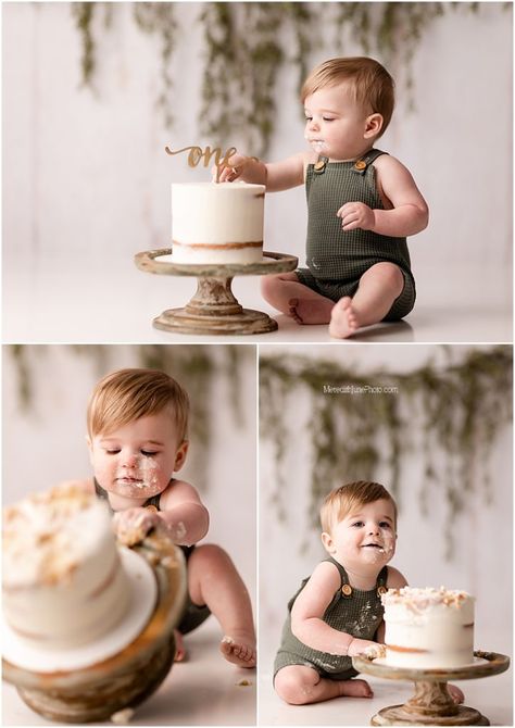 Earth Tones Cake Smash | Baby Boy Photographer in Charlotte NC Diy Cake Smash Photoshoot, Boy Birthday Pictures, Cowboy Themed Birthday Party, Simple First Birthday, Cake Smash Outfit Boy, Baby Cake Smash, 1st Birthday Pictures, 1st Birthday Photoshoot, First Birthday Pictures