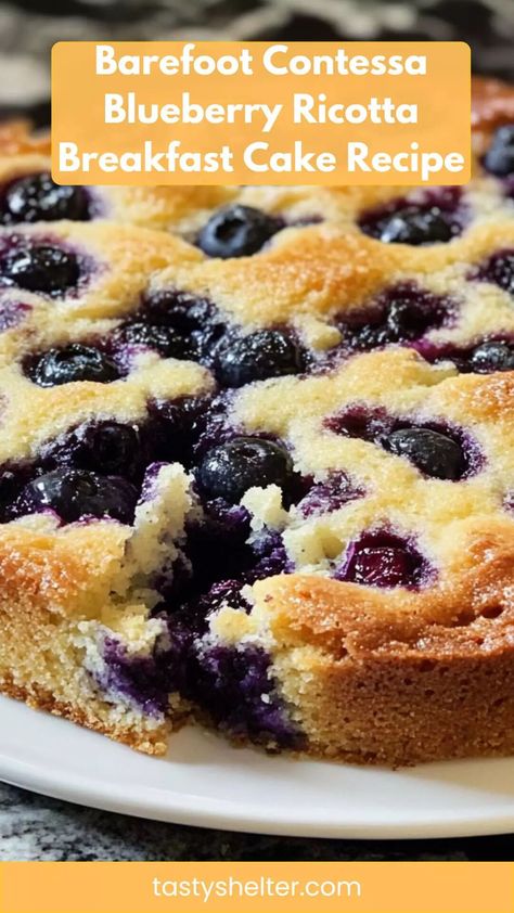 Barefoot Contessa Blueberry Ricotta Breakfast Cake Recipe – Tasty Shelter Blueberry Breakfast Bundt Cake, Ina Garten Blueberry Ricotta Cake, Blueberry Ricotta Breakfast Cake, Ricotta Breakfast Cake, Blueberry Ricotta Cake, Ricotta Breakfast, Ricotta Pound Cake, Blueberry Ricotta, Breakfast Cake Recipes