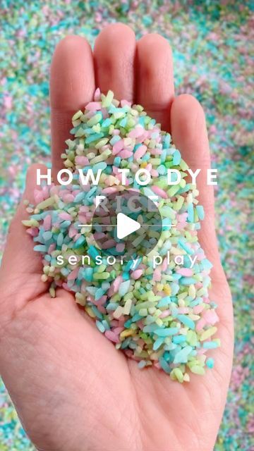 Dyed Rice, Screen Free Kids, 100k Views, Colored Rice, Sensory Friendly, Liquid Watercolor, Invitation To Play, Paint Acrylic, Toddler Fun