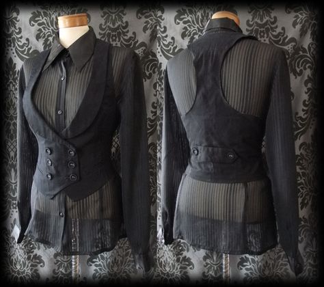 vest Corset Waistcoat, Goth Vest, Mode Steampunk, Vest Outfit, Victorian Vintage, Steampunk Clothing, Rock Punk, Gothic Outfits, Vintage Victorian