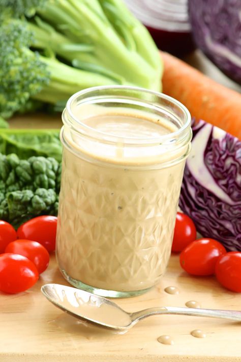 Healthier Creamy Balsamic Dressing -- makes the simplest of salads more satisfying Avocado Cilantro Lime Dressing, Creamy Balsamic Vinaigrette, Balsamic Dressing Recipe, Creamy Balsamic Dressing, White Balsamic, Vinaigrette Salad, Cilantro Lime Dressing, Salad Dressing Recipes Homemade, Balsamic Dressing