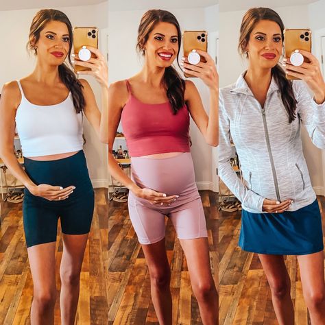 Maternity Activewear Outfit, Maternity Biker Shorts Outfit, Maternity Workout Outfits, Maternity Athletic Wear, Maternity Biker Shorts, Amazon Activewear, Maternity Workout Clothes, Maternity Workout, Maternity Yoga