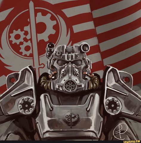 Fallout Bos, T 60 Power Armor, Fallout Brotherhood Of Steel, Fallout Tattoo, Fallout Power Armor, Fallout Wallpaper, Fallout Posters, Brotherhood Of Steel, Fallout Fan Art