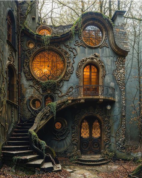 Fairytale Houses, Casa Hobbit, Fantasy Houses, Fairytale House, Magical Home, Unusual Homes, Art Nouveau Architecture, Fantasy Homes, Fantasy House