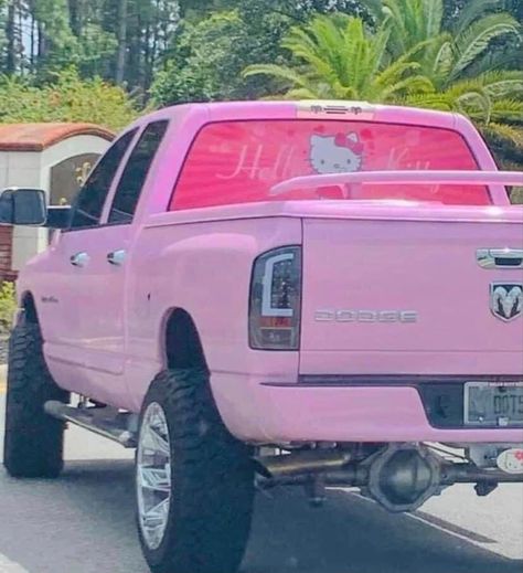 Hello Kitty Truck, Hello Kitty Stuff, Pink Car Accessories, Kitty Aesthetic, Aesthetic Disney, Hello Kitty Car, Girly Car Accessories, Pink Truck, Pimped Out Cars