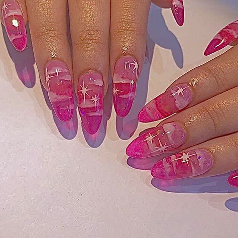 dm for credit Cloud Acrylic Nails, Cloud Nails, Mauve Nails, Sky Nails, Aesthetic Nails, Nail Art Inspo, Pretty Gel Nails, Really Cute Nails, Jelly Nails