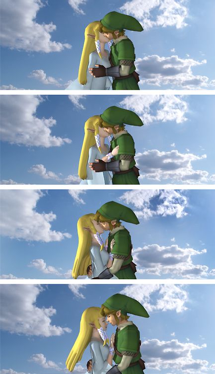 We are the descendants of Hylia Link And Zelda Kiss, Hugs And Kisses Images, Zelink Fanart, Zelink Botw, Zelda Artwork, Kissing Poses, Side View Drawing, Poses Art, Zelda Skyward