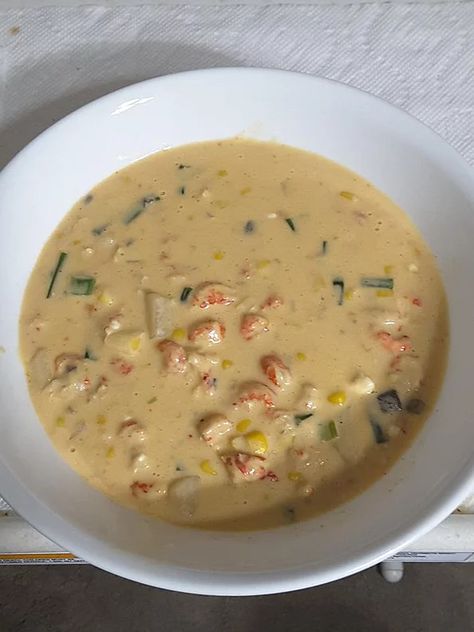 Crawfish Chowder Recipe - Allrecipes.com | Allrecipes Crawfish Corn And Potato Soup, Crawfish Corn Bisque, Corn And Crawfish Bisque, Crawfish And Corn Bisque, Crawfish Bisque Louisiana, Recipes With Crawfish Tails, Crawfish Bisque Recipe Easy, Crawfish Meals, Crawfish And Corn Bisque Recipe