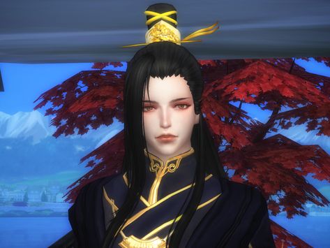 NobleJadesims' Chinese_Gufeng_Hair_1_ S4cc Hair, Ts4 Hair, Hanfu Men, Sims 4 Hair Male, Sims Stories, The Sims 4 Pc, Male Hair, Sims 4 Expansions, Sims Hair