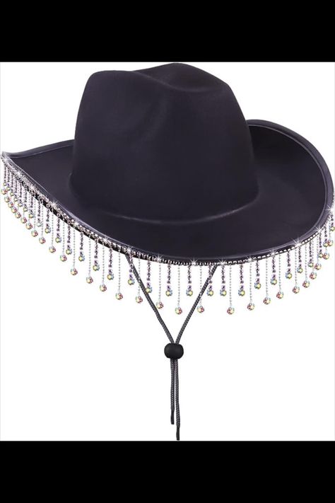 Black Cowboy Hat, Beyonce Concert Outfit Inspo, Renaissance Tour, Concert Outfit, Y2K Outfit, Silver Tassel, Metallic Heels, AB Rhinestone, Festival Outfit Inspo, Fashion Inspo Women Cowboy Hats, Beyonce Concert Outfit, Beyonce Concert, Festival Outfit Inspo, Bachelorette Party Accessories, Black Cowboy Hat, Black Cowboy, Cowgirl Hat, Metallic Heels