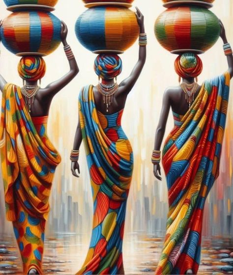 African Portraits Art, Africa Art Design, African Women Art, Afrique Art, African Paintings, Afrikaanse Kunst, African Art Paintings, Afrocentric Art, Africa Art