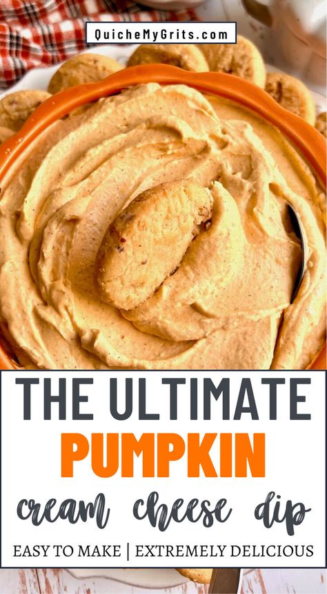 A bowl of Pumpkin Cream Cheese Dip with a creamy texture and spiced pumpkin flavor, surrounded by sliced apples and crunchy graham crackers. Pumpkin Cream Cheese Dip, Pumpkin Cheesecake Dip, Fall Appetizer, Pumpkin Fluff, Cream Cheese Recipes Dip, Dessert Dip, Cream Cheese Dip, Pumpkin Dip, Pumpkin Cream Cheese