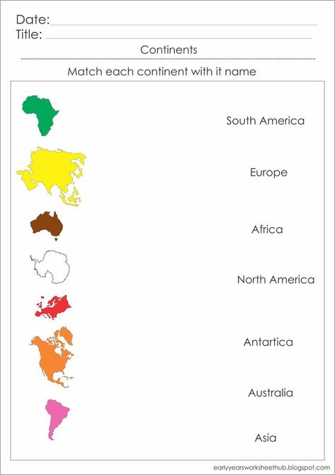 Printable Maps Of The 7 Continents, Montessori Continents Printables Free, Geography For Kids Printables Free, Continent Worksheets For Kids, Continents And Oceans Printables Free, Continent Activities For Kids, 7 Continents Printable Free, Continents Activities Preschool, 7 Continents Activities