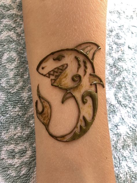 Found design on Pinterest...don’t know original artist Henna Shark, Pretty Henna, Pretty Henna Designs, Mehendi Design, Mehendi Designs, Henna Art, Sea Animals, Don T Know, Original Artists