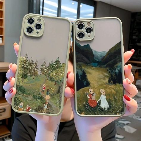 Cartoon Scenery, Girl Iphone Cases, Girl Phone Cases, Latest Anime, Apple Brand, Cover Iphone, Cottagecore Aesthetic, Clear Phone Case, Vintage Oil Painting