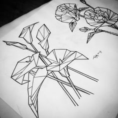 Carrot Tattoo, October Tattoo, Tattoo Pretty, Lily Tattoos, Lillies Tattoo, Origami Tattoo, Art Deco Motifs, Geometric Flowers, Geometric Rose