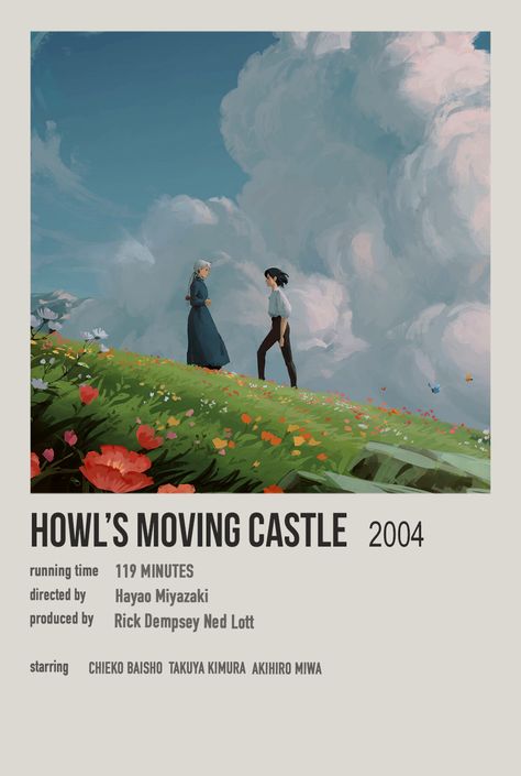 How's Moving Castle, Howl's Moving Castle Movie, Howl's Moving Castle Aesthetic, Howl's Moving Castle Poster, قلعة هاول المتحركة, Castle Movie, Studio Ghibli Films, Studio Ghibli Poster, Japanese Animated Movies