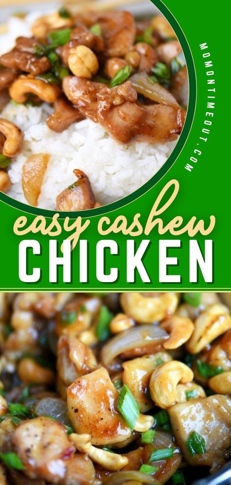 Easy Cashew Chicken, chicken recipes for dinner, quick and easy meals Easy Cashew Chicken Recipe, Easy Cashew Chicken, Hamburger Dinner, Nye Dinner, Cashew Recipes, Kraft Dinner, Easy Meatball, Cashew Chicken Recipe, Noodle Dinner