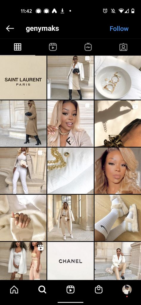 White, cream aesthetic. Black girl magic. Paris. Instagram feed Vanilla Girl Instagram Feed, Cream Instagram Feed, White Instagram Feed, Tan Instagram, Instagram Feed Goals, Instagram Feed Tips, Cohesive Instagram Feed, Best Instagram Feeds, Instagram Feed Planner