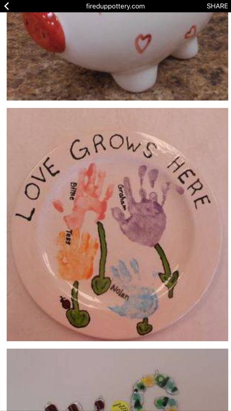 Diy Mother��’s Day Plates, Handprint Plate, Valentine Plates, Painted Ceramic Plates, Mother's Day Activities, Kids Plates, Plates Diy, Pottery Plate, Footprint Art