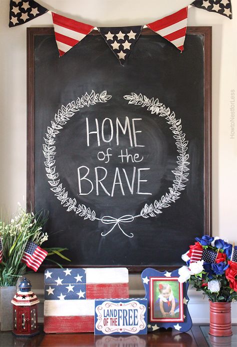 Memorial Day Chalkboard Art, Patriotic Chalkboard Art, Fourth Of July Chalkboard Art, Patriotic Chalkboard, Fourth Of July Chalkboard, July Chalkboard Art, Chalkboard Art Ideas, Patriotic Front Porch, Chalkboard Sayings