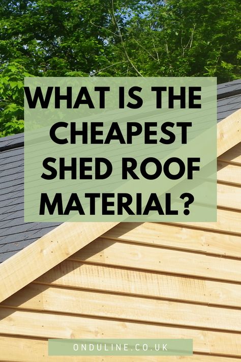 Looking for a cheap DIY-friendly shed roofing solution? Check out our guide where we compare the different options available and what's best for your budget! Natural Roof Ideas, Cheap Shed Ideas, How To Build A Shed Cheap Easy Diy, Diy She Shed Cheap, Tiny Shed Ideas, Diy Shed Cheap Easy, Cool Shed Ideas, Diy Shed Roof, Shed Roof Ideas