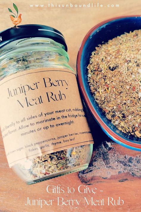 Gifts to Give - Juniper Berry Meat Rub Juniper Berry Recipes, Juniper Recipes, Meat Rubs, Juniper Berries, Rub Recipes, Berries Recipes, Spice Rub, Bbq Rub, How To Dry Rosemary