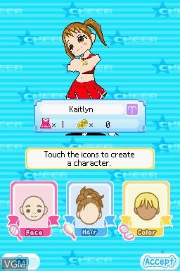 Menu screen of the game Cheer We Go! on Nintendo DS Pokemon Ds Games, 2000s Online Games, Choose Your Character Video Game, 3ds Nostalgia, Cute Ds Games, Cute 3ds Games, Kawaii Games App, Nds Games, Start Game