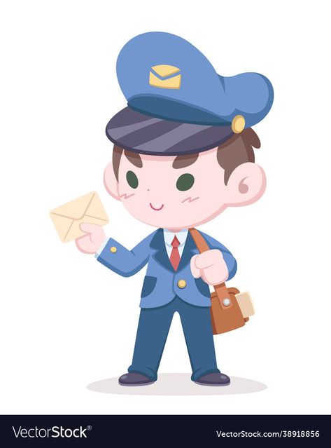 Postman Cartoon, Postman Illustration, Boy Car, Super Mario Art, Mario Art, Cartoon Boy, Drawing Tutorial Easy, Chibi Drawings, Cute Style