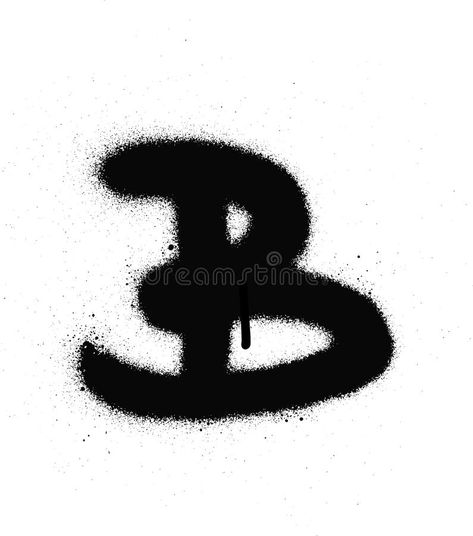 Sprayed B font graffiti with leak in black over white. Sprayed B font graffiti with leak in black on white royalty free illustration B Letter Design, Font Graffiti, Alphabet Calligraphy, B Font, White Illustration, Free Illustration, Font Names, White Stock, Letter B