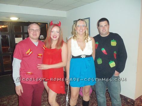 Last-Minute Red Hot Chili Peppers Group Wordplay Costume Ice Blue Dress, Homemade Costumes, Hottest Chili Pepper, Red Highlights, Red Hot Chili Peppers, Chili Peppers, Hot Chili, Word Play, Red Pants