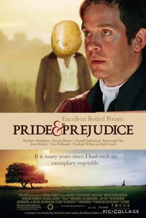 Pride And Prejudice 2005, Literature Humor, Jane Austen Books, Mr Darcy, Boiled Potatoes, Book Memes, Classic Literature, Jena, Period Dramas