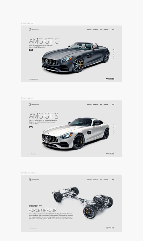 Mercedes-Benz. AMG Driving Performance. on Behance Webpage Design Layout, Car Advertising Design, Car Ui, Web Design Examples, Web Ui Design, Webpage Design, Website Design Company, Web Graphic Design, Web Inspiration