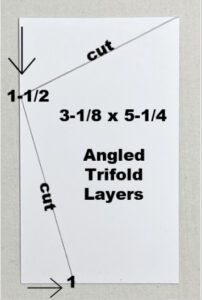 how to make an angled gatefold card Angled Tri Fold Card Tutorial, Angled Gatefold Card Template, Card Folding Techniques Tutorials How To Make, Shaped Cards Handmade, Angled Gatefold Card, Fancy Fold Cards Templates How To Make, Card Folds Techniques Tutorials Ideas, Gatefold Cards Tutorials, Gate Fold Cards Template